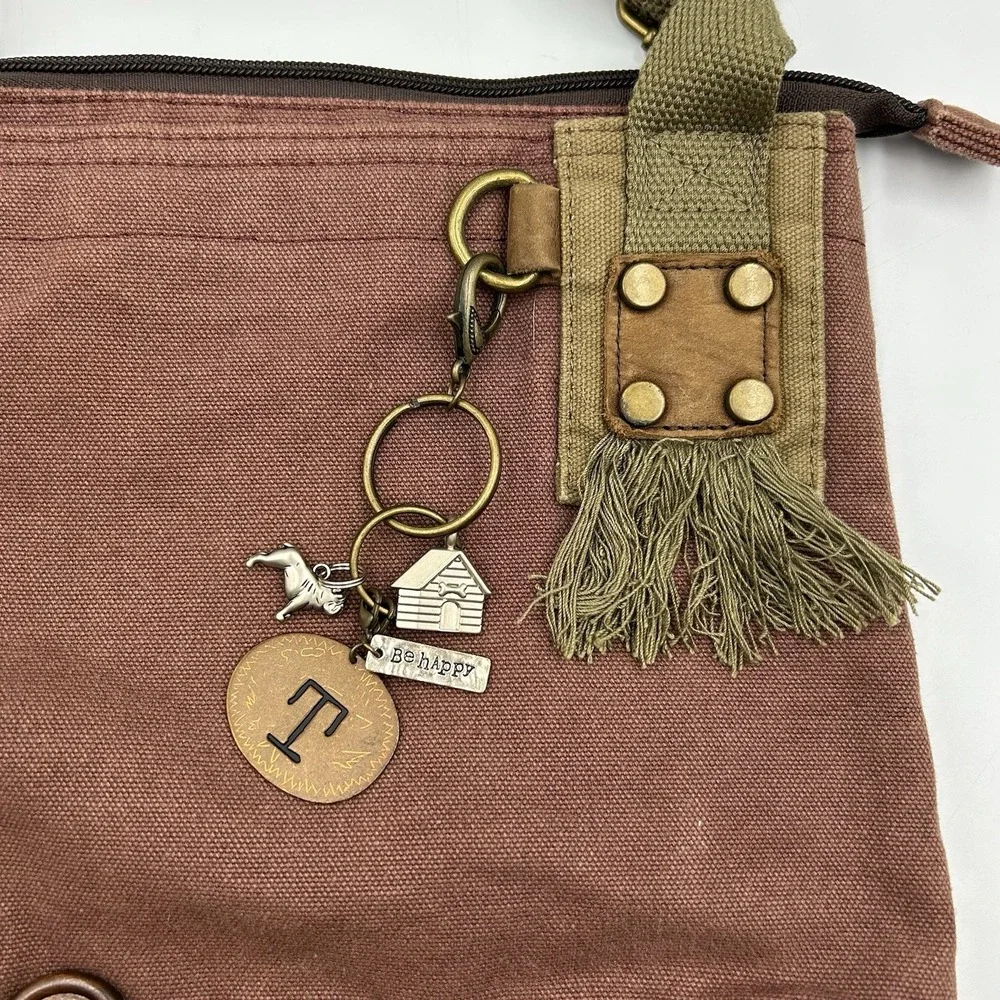 CHALA Patch Crossbody Shoulder Messenger Bag Handbag Purse Olive Khaki Plum EUC‎ - Picture 2 of 16